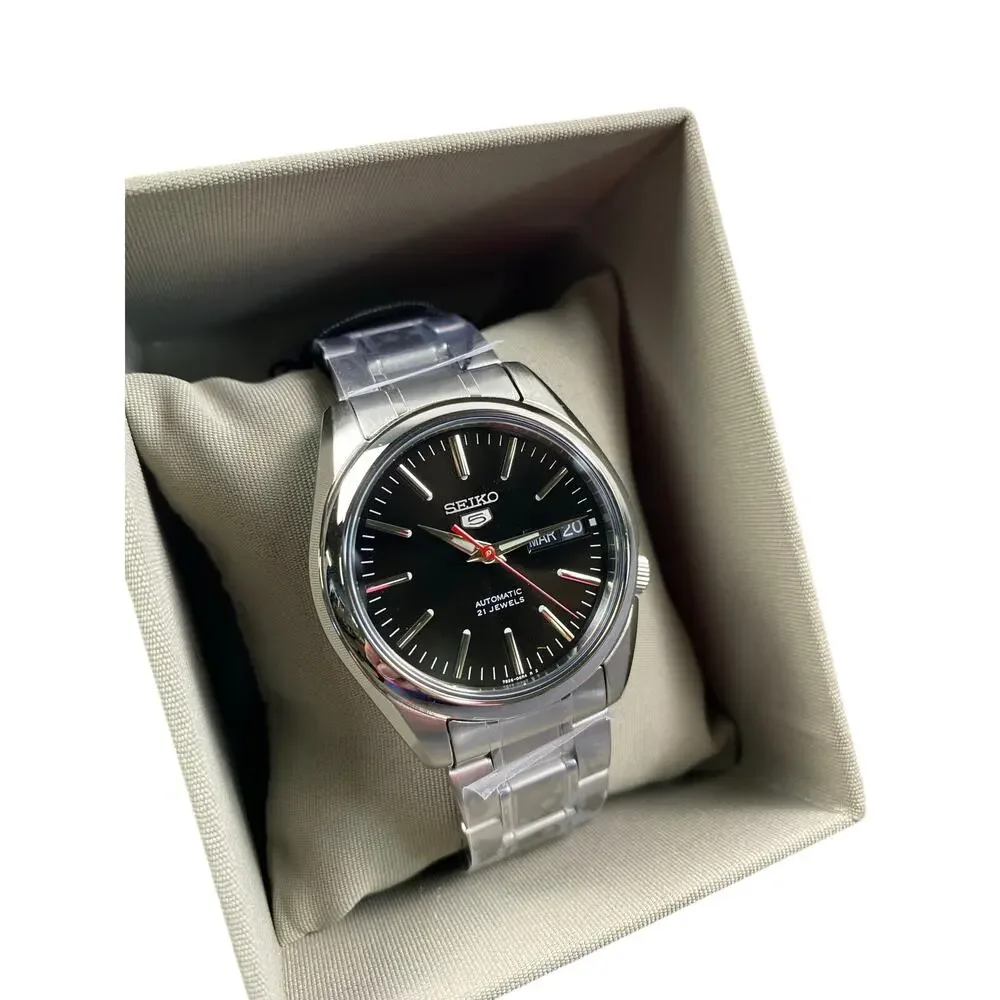 New in Box Seiko Series 5 Automatic Black Dial Men's Watch SNKL45